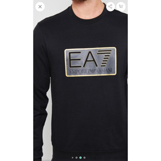 EA Emporio Armani EA7 T-Shirt Sweatshirt Man เสื้อจ็อคกิ้งเรียกเหงื่อ คอกลม แขนยาว ผู้ชาย เอ็มโพริโอ้ อาร์มานี่