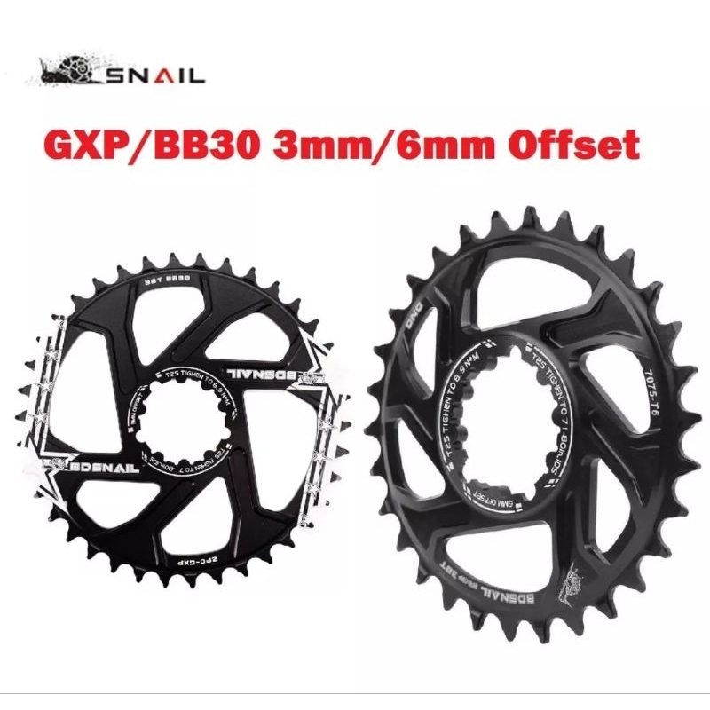 SNAIL ส่งจากไทย🇹🇭ใบจานเดี่ยวสำหรับ sram gx xx1 X1 x9 gxp Eagle NX offset 3mm./6mm. 34-38T.