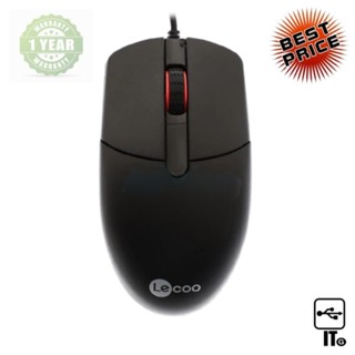 USB MOUSE Lecoo MS103 BLACK BY LENOVO ประกัน 1Y เมาส์ เม้าส์ เม้า เม้าท์ เมาส