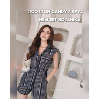 #COTTON CANDY 🍭เซตเชิ้ต ขาสั้น ริ้วโทนดำ New Set botanika