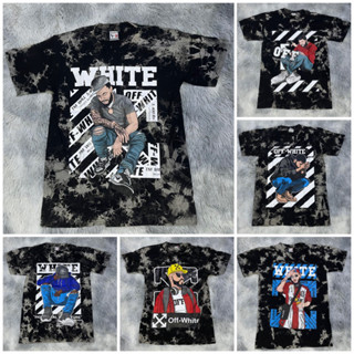 เสื้อยืดกัดดำOFF-WHITE สกรีนหน้าหลัง มีให้เลือก 10ลาย ผ้าCottonแท้100%ใส่สบายไม่ร้อน (มีเก็บเงินปลายทาง)