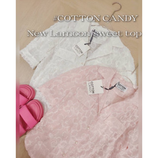 #COTTON CANDY 🍭เสื้อเชิ้ตผ้าลายในตัว New Lamoon sweet top