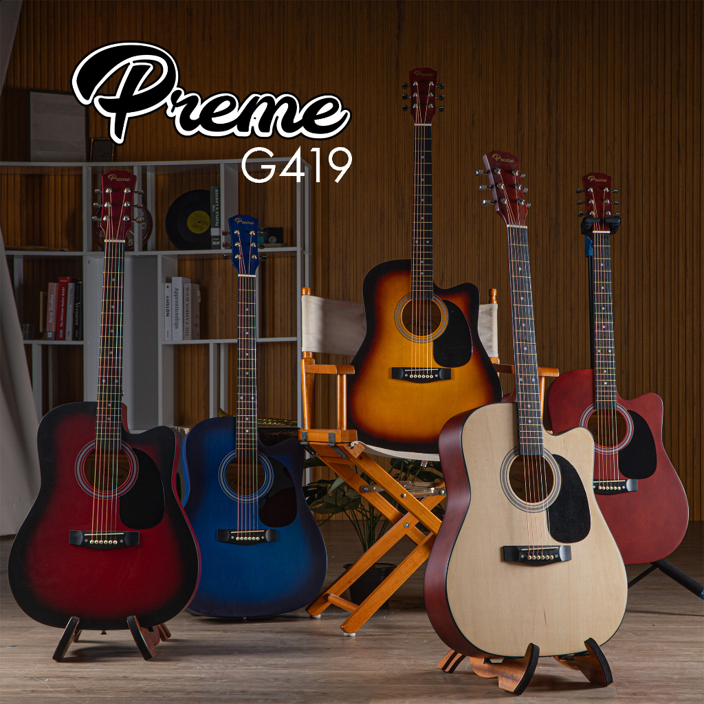 Preme G419 กีต้าร์โปร่ง 41 นิ้ว คอเล็กเล่นง่าย งานคุณภาพ Music Arms
