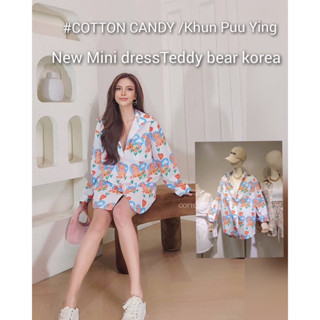 #COTTON CANDY 🍭เสื้อเชิ้ตตัวยาว New Mini dressTeddy bear korea