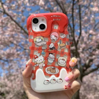 💎จัดส่งภายใน24ชม💎เคสไอโฟน สำหรับ for iPhone 11 13 14 Soft Case 12 Pro Max Hello Kitty น่ารัก ป้องกันการตก เคสโทรศัพท์