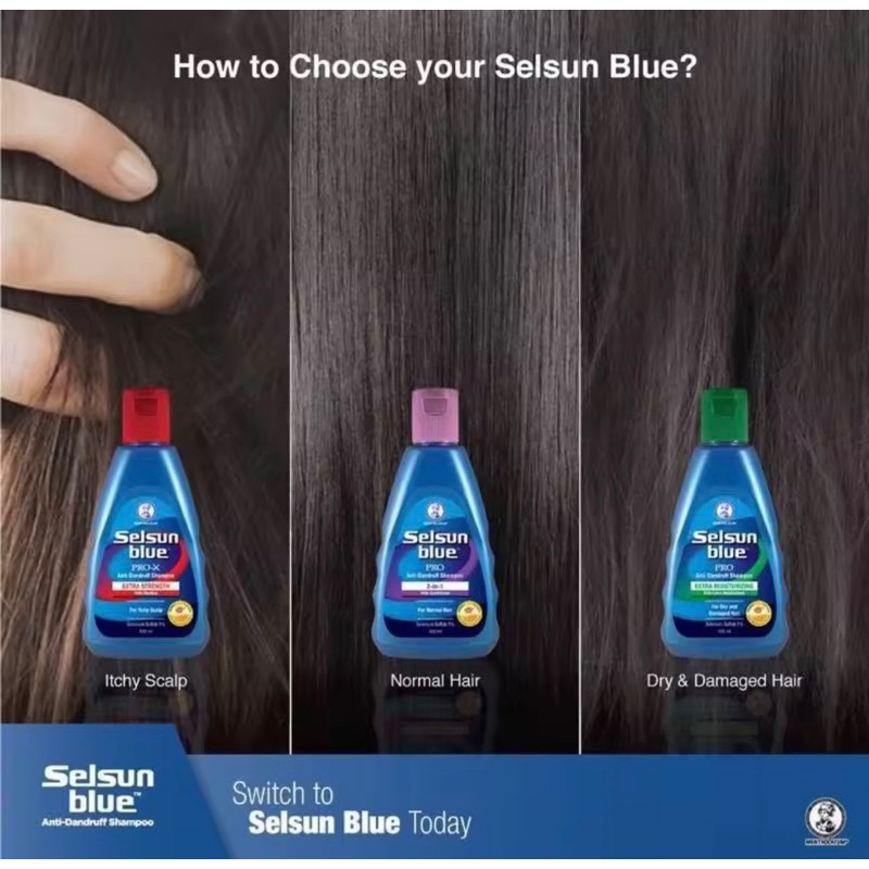 Selsun Blue Anti-Dandruff shampoo แชมพูขจัดรังแค ขนาด 120ml แชมพูเซลซัน