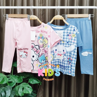 พร้อมส่ง ชุดเซตลูกสาว (เสื้อโอเวอร์ไซส์+กางเกงขายาว) ลายชินนาม่อน และคิตตี้ No.010-011