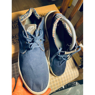 VANS®️🇺🇸งานวินเทจ แคนวาสตัดหนัง 42/8/26.5 สีกรม