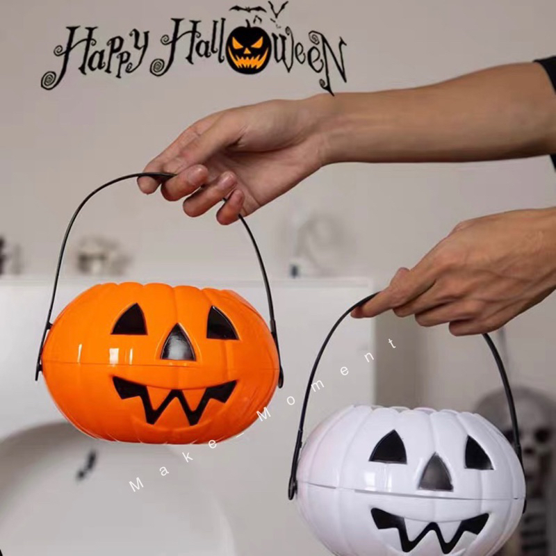 (ร้านไทย ส่งไว) ถังฟักทอง วันฮาโลวีน Halloween pumpkin bucket