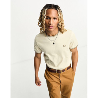 Fred Perry Twin Tipped T-Shirt in Oatmeal