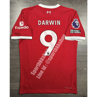 [Player] - เสื้อฟุตบอล ลิเวอร์พูล Home เหย้า 2023/24 เกรดนักเตะ อาร์ม EPL ชื่อ 8 SZOBOSZLAI 9 DARWIN 10 MAC ALLISTER