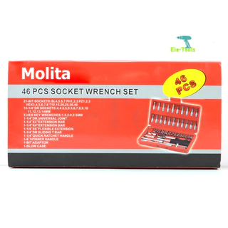 MOLITA ชุดเครื่องมือ ประแจ ชุดบล็อก 46 ชิ้น ขนาด 1/4 Socket Set