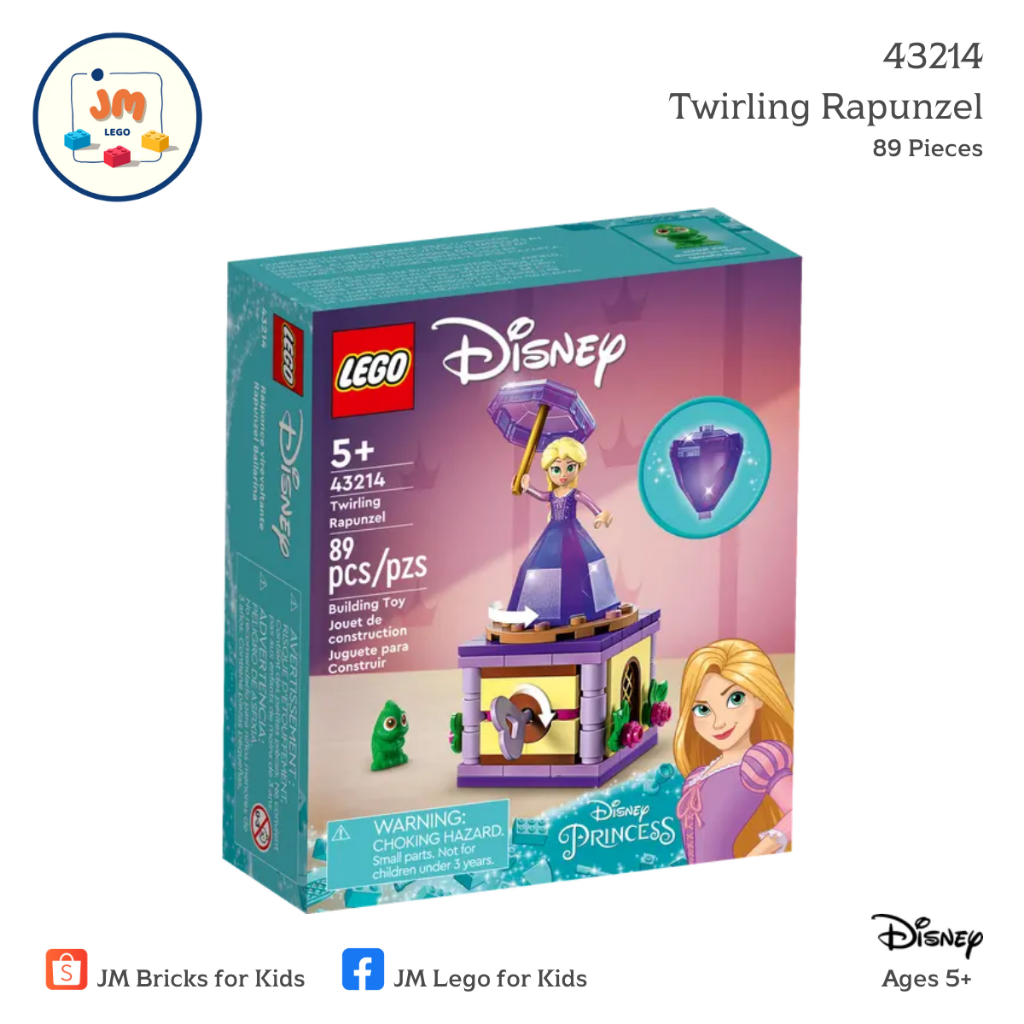 LEGO Disney 43214 Twirling Rapunzel (89 Pieces) สำหรับเด็กอายุ 5 ปีขึ้นไป Brick Toy ตัวต่อ เลโก้