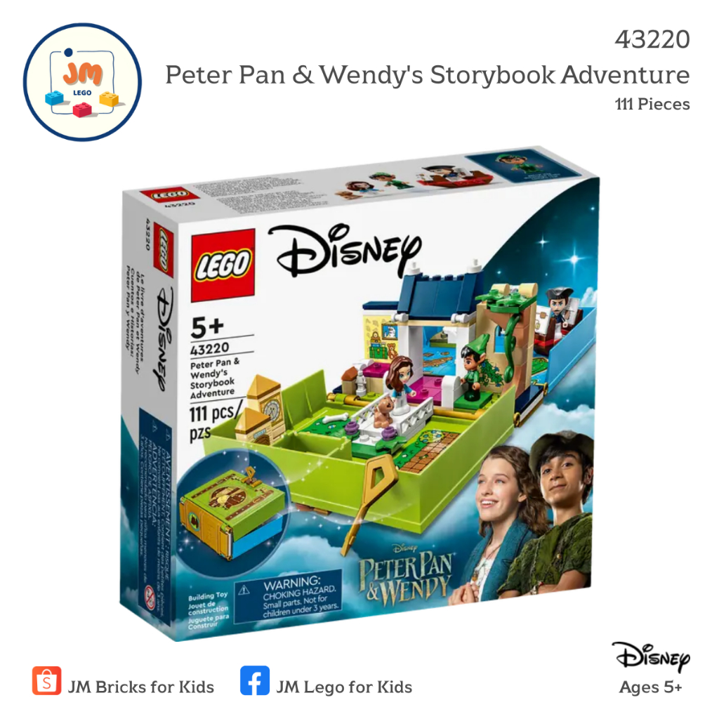 LEGO Disney 43220 Peter Pan & Wendy's Storybook Adventure (111 Pieces) สำหรับเด็กอายุ 5 ปีขึ้นไป Brick Toy ตัวต่อ เลโก้