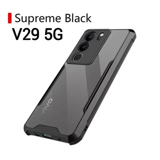 V29(พร้อมส่งในไทย)เคสกันกระแทกขอบสีหลังใสVivo V29 5Gตรงรุ่น