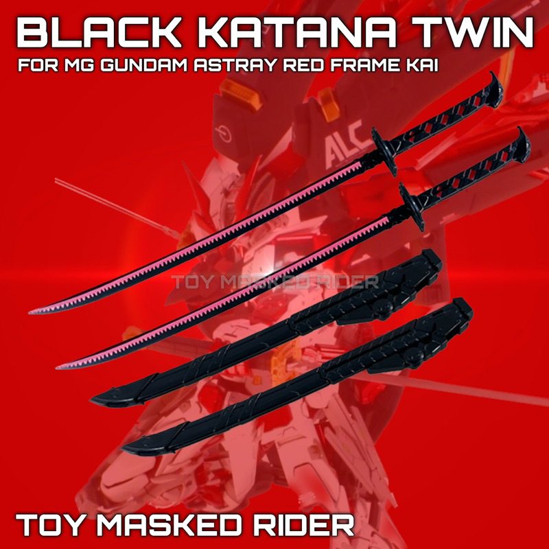 พร้อมส่ง พาร์ทเสริม MG 1/100 BLACK KATANA TWIN 1 ชุดมี 2 เล่มพร้อมปลอกสีดำ