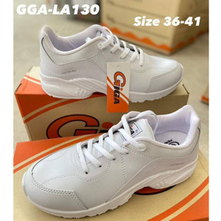 GIGA รองเท้าผ้าใบขาวล้วน รองเท้าพละ รุ่น LA125/ LA130 มีไซส์ 36-41