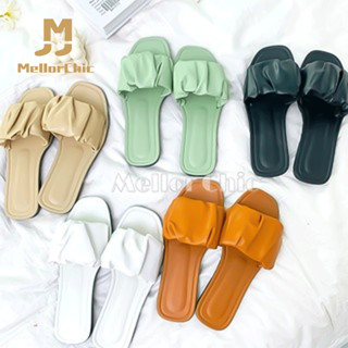 Mellor Chic : Sandals Fashion รองเท้าแตะแฟชั่นเกาหลี ส้นแบน มีให้เลือก 5 สี