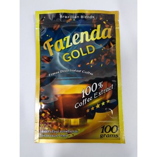 กาแฟสำเร็จรูป ฟรีซดราย ตราฟาเซนดา โกล์ด 100 กรัม Fazenda Gold Freeze Dried Instant Coffee 100 g.