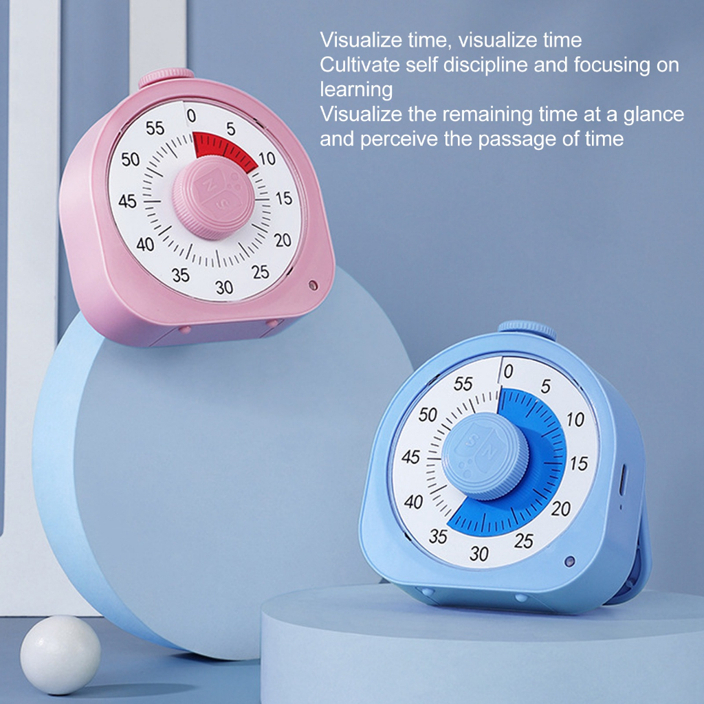 Hom-E Visual Timer 60 นาทีสำหรับเด็กผู้ใหญ่พร้อมโหมดเตือนความจำ 2 โหมด Focusing Mode Classroom สำหรับงานโฮมสคูล