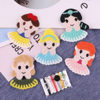 กิ๊บติดผมเจ้าหญิงดิสนีย์ princess disney กิ๊บติดผมถักโครเชต์ crechet handmade