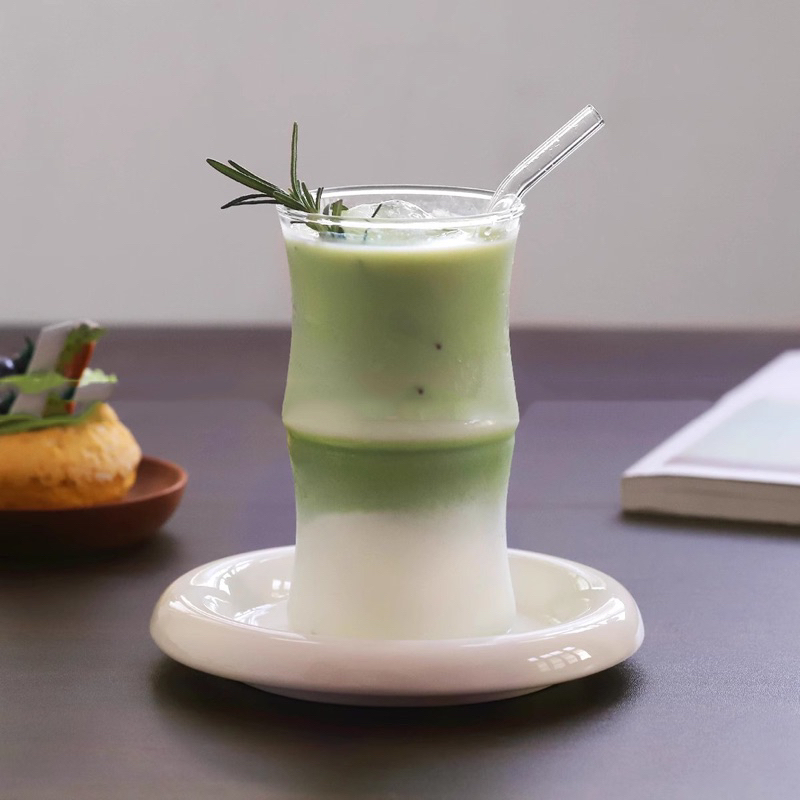 พร้อมส่ง ❤️ แก้วกาแฟทรงกระบอกไม้ไผ่ ดีไซน์แปลกใหม่ใส่เครื่องดื่มได้ 400 ml