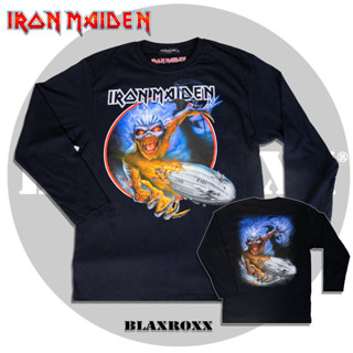 Blaxroxx เสื้อวง ลิขสิทธิ์แท้  Iron Maiden (LS-IRM001) สกรีนลายคมชัด ไม่หลุดลอก cotton 100