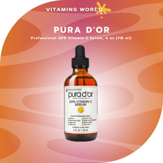 วิตามิน C 20% จาก USA , Pura Dor, Professional 20% Vitamin C Serum, 4 oz (118 ml) (V.638)