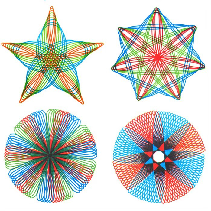 ส่งไว! Spirograph ไม้บรรทัดฟันเฟือง Stencil Art Design ของเล่นพกพา เหมาะสำหรับเด็ก 4ขวบ+ มาพร้อมกล่องเก็บ พกพาง่าย - รูปที่ 7