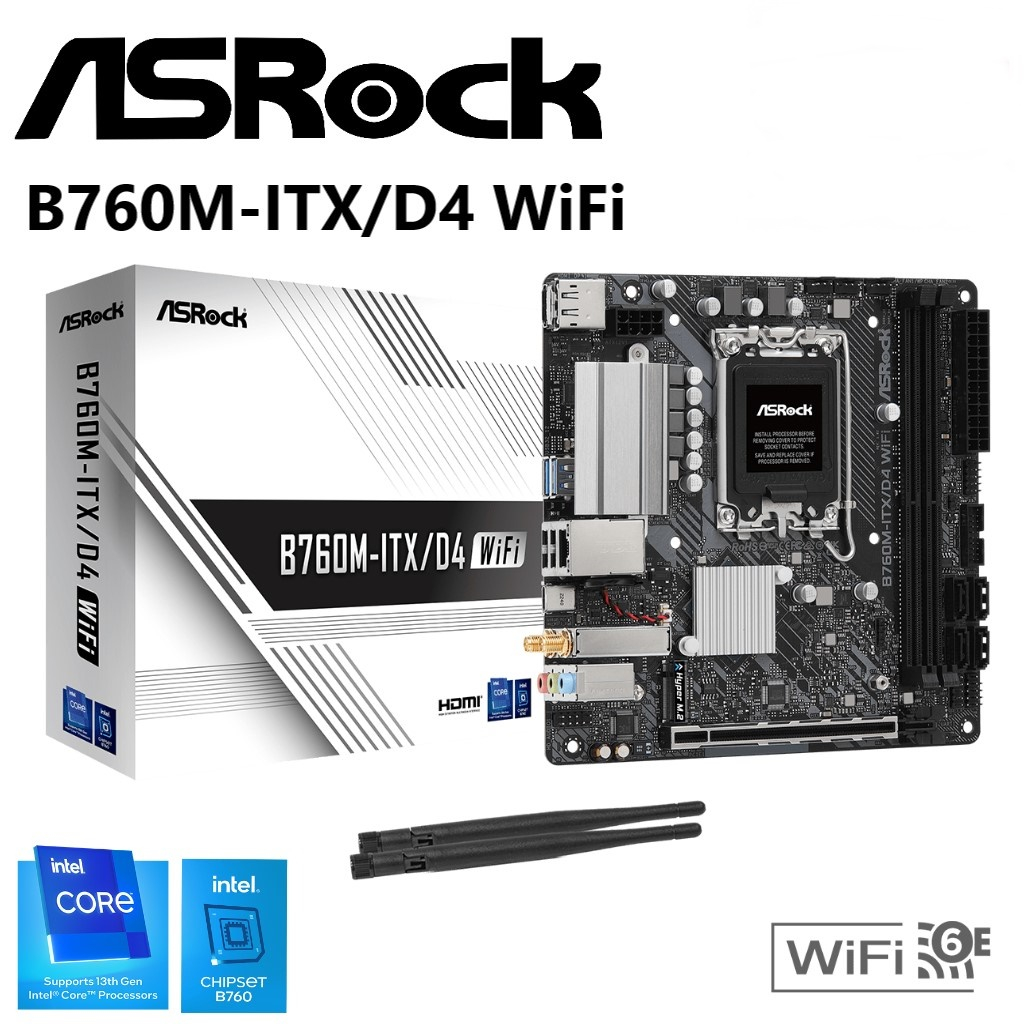MAINBOARD (เมนบอร์ด) ASROCK B760M-ITX/D4 WIFI (DDR4) (SOCKET LGA 1700) (MINI-ITX) รับประกัน 3 - Y