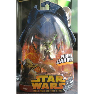 Star wars Revenge of the Sith Carded Yoda (Firing Cannon) มีตำหนิ 3.75"