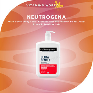 ช่วยเรื่องสิว Neutrogena Ultra Gentle Daily Facial Cleanser with Pro-Vitamin B5 for Acne-Prone &amp; Sensitive Skin (V.597)