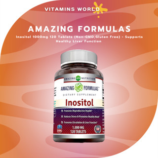 Amazing Formulas Inositol 1000mg 120 Tablets (Non-GMO,Gluten Free) - Supports Healthy Liver Function (V.774)