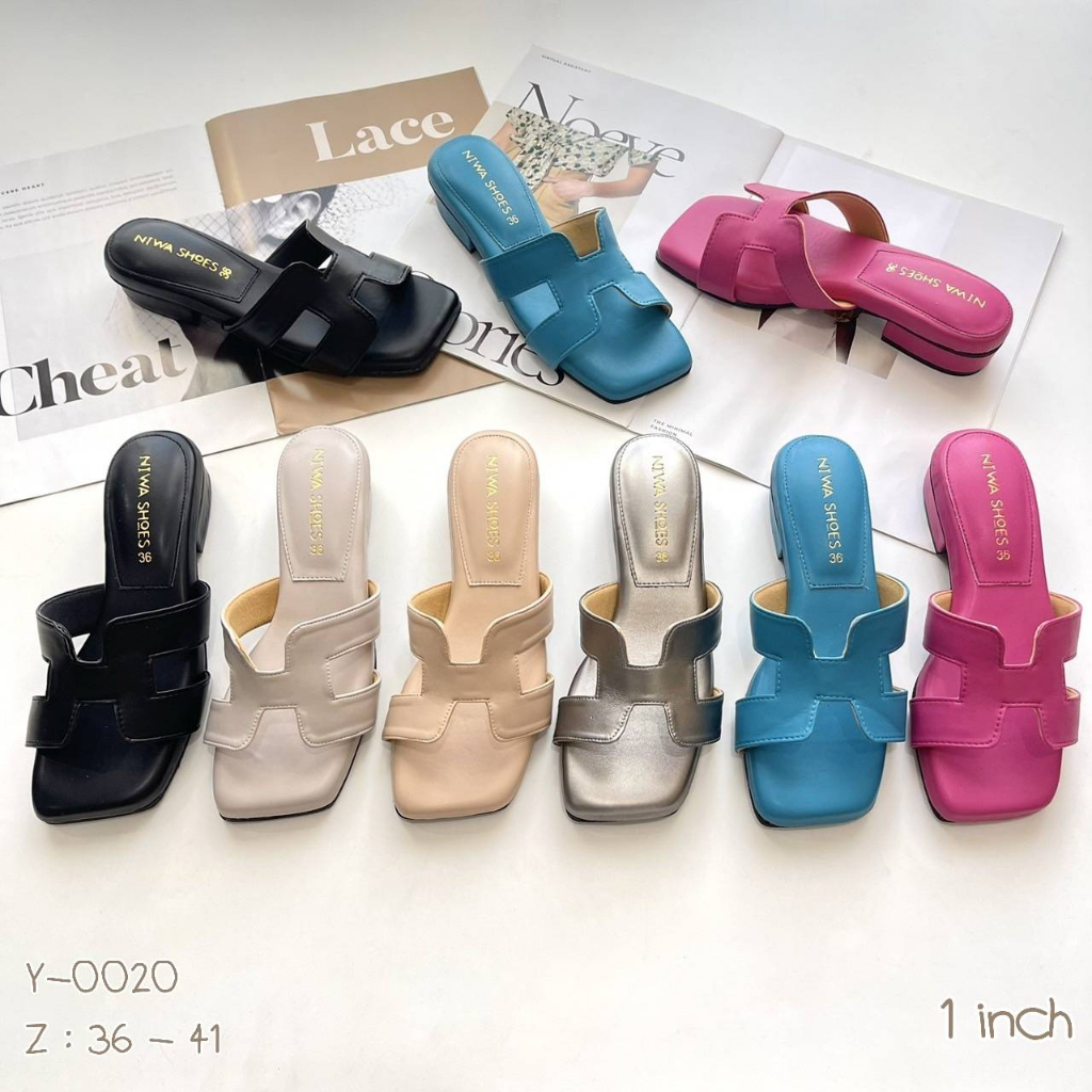 NIwa Shoes  รองเท้าแตะ ใหม่แกะกล่องสุดๆเลยค่า หน้า H หรูหรามาก สีหวานๆ เรียบๆ รหัสสินค้า Y-0020