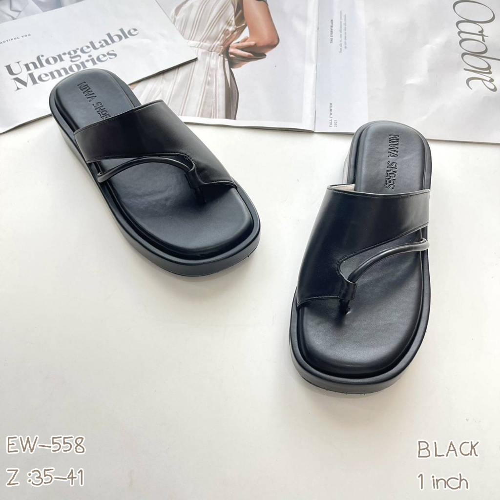 NIWA SHOES   รองเท้าส้นโฟม สูง 1 นิ้ว พรีเมี่ยมสุดดดดดดดด รหัสสินค้า Ew-558 ราคา ถูกที่สุด ดีลบีเคเค แกลเลอรีภาพที่ 3
