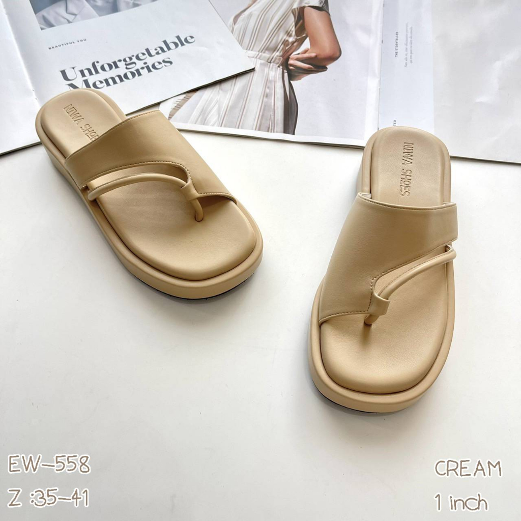 NIWA SHOES   รองเท้าส้นโฟม สูง 1 นิ้ว พรีเมี่ยมสุดดดดดดดด รหัสสินค้า Ew-558 ราคา ถูกที่สุด ดีลบีเคเค แกลเลอรีภาพที่ 6