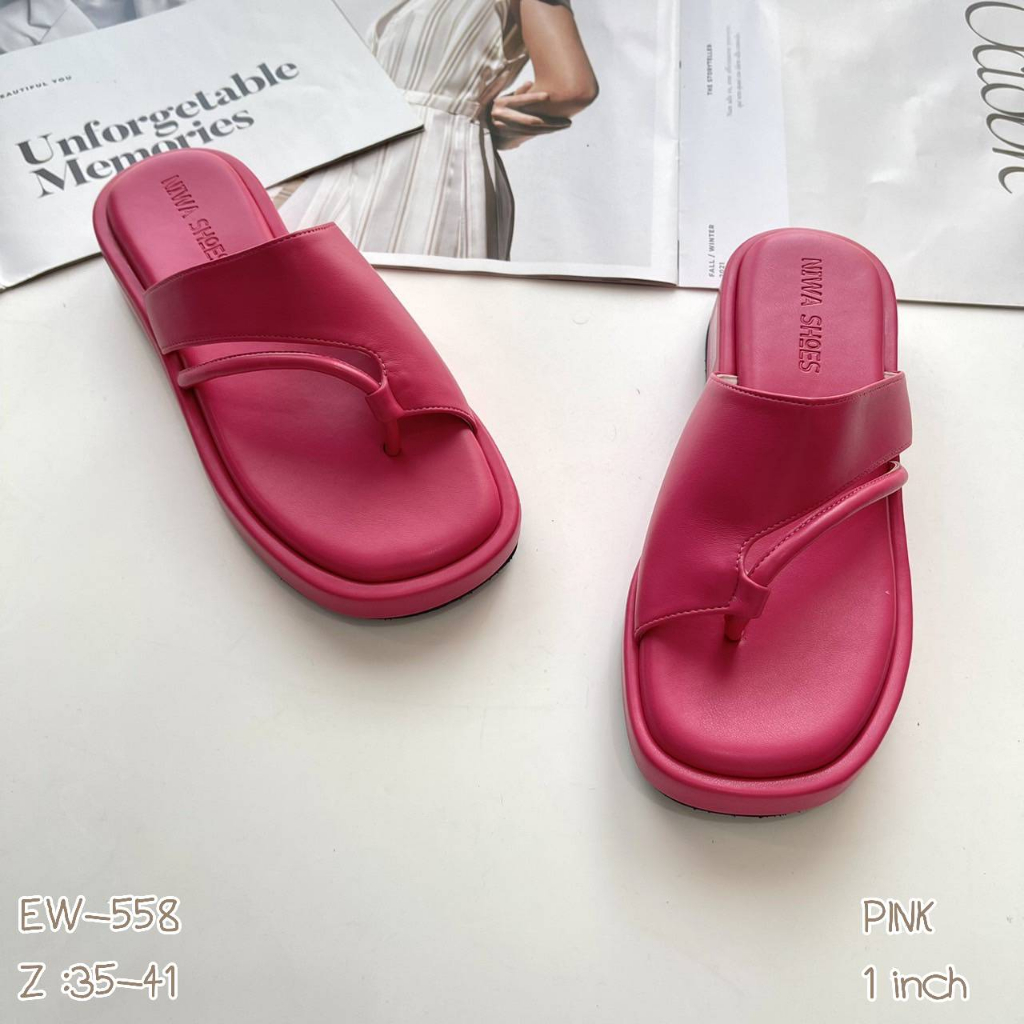 NIWA SHOES   รองเท้าส้นโฟม สูง 1 นิ้ว พรีเมี่ยมสุดดดดดดดด รหัสสินค้า Ew-558 ราคา ถูกที่สุด ดีลบีเคเค แกลเลอรีภาพที่ 4