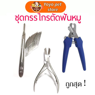 🇹🇭 ถูก 🥇ราคาถูกสุด กรรไกรตัดเขี้ยวหมู มีตอนหมู กรรไกรตัดหางหมู 3ชิ้นครบชุด แถมใบมีด10ใบ ใช้งานสะดวก