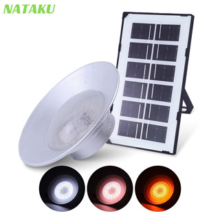 Nataku ไฟติดเพดานโซล่า โคมไฟเพดานโซลาเซลล์ โคมไฟวินเทจ ไฟโซล่าเซล solar cell ceiling light ปรับได้ 3สี เปิด-ปิดอัตโนมัติ