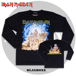 Blaxroxx เสื้อวง ลิขสิทธิ์แท้  Iron Maiden (LS-IRM006) สกรีนลายคมชัด ไม่หลุดลอก cotton 100