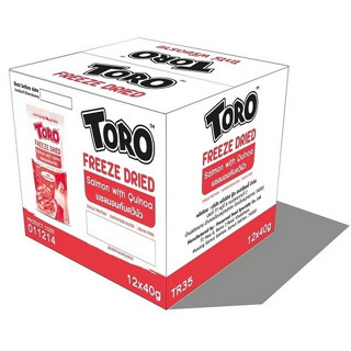 (กล่อง12ถุง) Toro โทโร่ ขนมแมว เนื้อชิ้นอบ ฟรีซดราย แท้100% 30,40ก.( Freeze Dried  โรยข้าวได้)