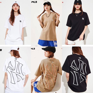 MLB NY T-Shirt Unisex 🖤🤍🤎 เสื้อยืดคอกลม MLB งานผ้า Cotton 💯