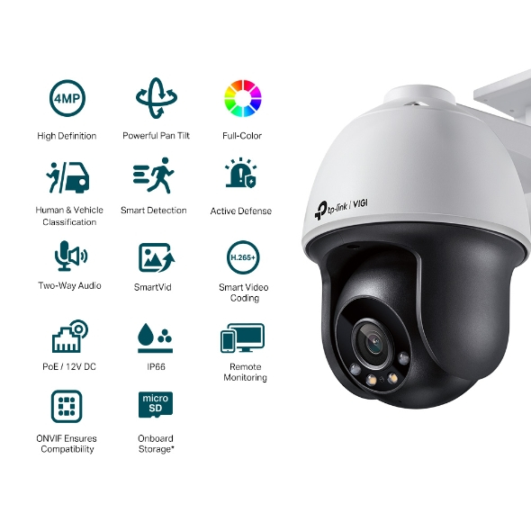 TP-Link VIGI C540-W และ VIGI C540 กล้องวงจรปิดใช้งานภายนอก ดูภาพและและวิดีโอมีสีสันเวลากลางคืน VIGI 4MPOutdoorFull-Color