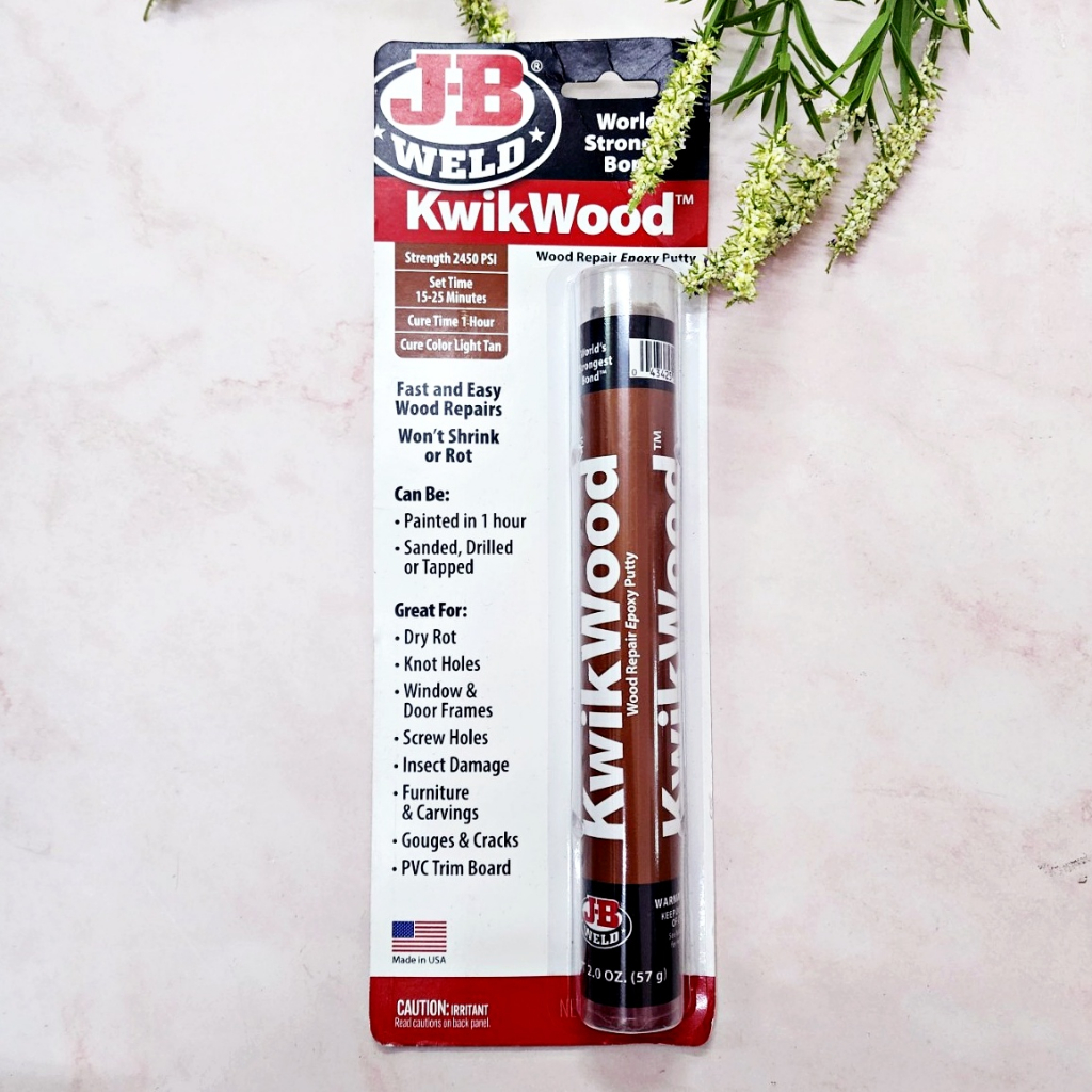 [J-B Weld®] อีพ็อกซี่ แท่งกาวดินน้ำมัน ซ่อมแซมโลหะ พลาสติก Kwik Wood Repair Epoxy Putty Stick 57 g