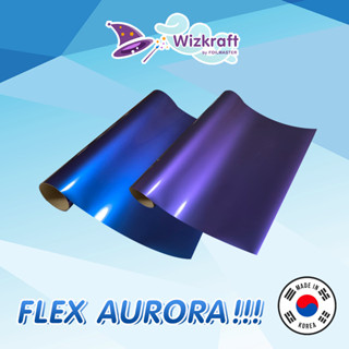 Wizkraft เฟล็กติดเสื้อ รุ่น Aurora สีเหลือบฟ้า เหลือบม่วง สีออโรร่า สีแสงเหนือสุดว๊าว เฟล็กตัด PU