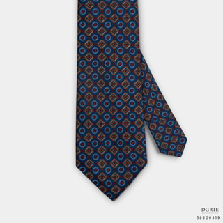 Aegean Blue Silk Floral 3 Inch Necktie - เนคไทผ้าไหมสีน้ำเงินลายดอกไม้