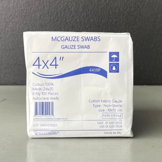 Gauze ผ้าก๊อซพับ ก๊อซ ทำแผล จำนวน 1 ห่อ บรรจุ 100 ชิ้น ขนาด 2"X2" / 3"X3" / 3"X4" / 4"X4"