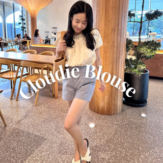 Cloudie blouse เสื้อ เบลาซ์มินิมอล แขนตุ๊กตา เปิดไหล่  🤎🤍 สีครีม สาวหวาน พร้อมส่งจากไทย✨