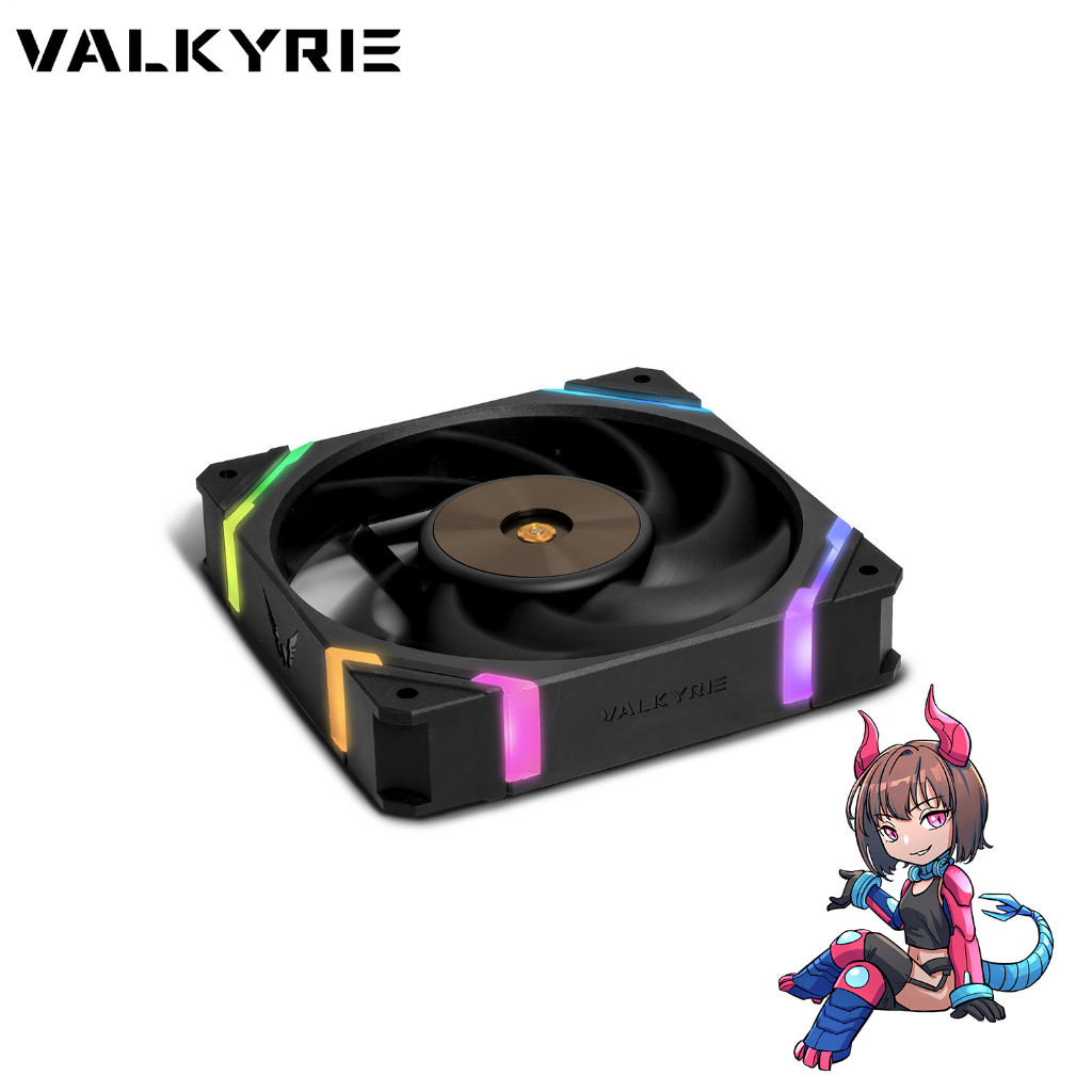 พัดลมระบายความร้อน Valkyrie X12 Black S-RGB 12cm Cooling Fan 80CFM 3.14mmH2O ARGB Ready รับประกันสินค้า 5 ปี