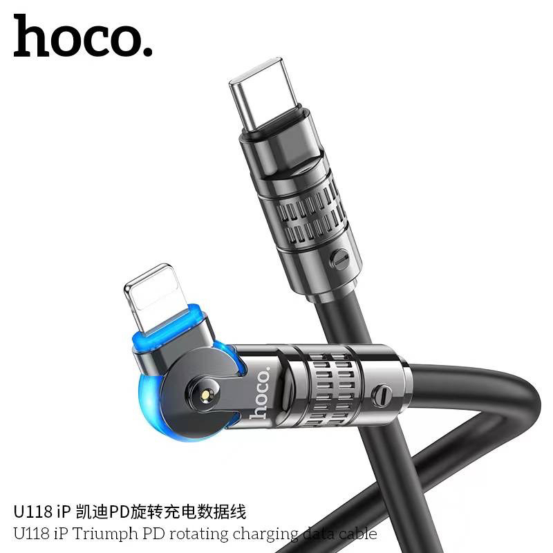 Hoco U118 สายชาร์จที่หมุนได้180องศา มีไฟตรงหัวด้วย แท้100% - รูปที่ 5